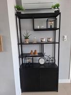 Zwart metalen boekenkast Luke en bijpassende tv meubel, Dieren en Toebehoren, Ophalen of Verzenden, Zo goed als nieuw, 75 tot 110 cm