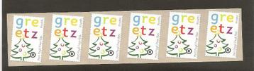 Port betaald Greetz STROOK van 6 BZ42c Witte kerstboom. beschikbaar voor biedingen