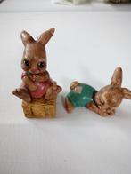 2 schattige handgemaakte konijnen beeldjes, Verzamelen, Beelden en Beeldjes, Ophalen of Verzenden, Dier
