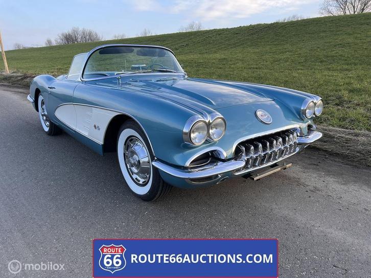 Chevrolet Corvette C1 Cabriolet | 1960 | Route 66 Auctions, Auto's, Oldtimers, Bedrijf, Te koop, Chevrolet, Benzine, Overige carrosserieën
