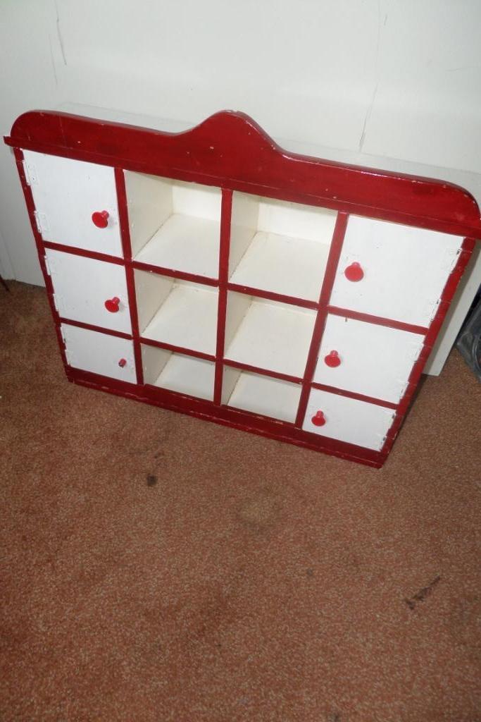 Wandkastje - Jaren 50 - H49xB56xD17cm - Hout, Antiek en Kunst, Curiosa en Brocante, Ophalen