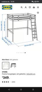 Tweepersoons hoogslaper IKEA 140200cm, Ophalen, Gebruikt, Hoogslaper, Tweepersoons