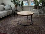 Industriële salontafel mangohout, Huis en Inrichting, Tafels | Salontafels, Overige houtsoorten, 50 tot 100 cm, Rond, Zo goed als nieuw
