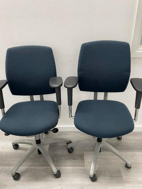 2 x Drabert Entrada bureaustoel - blauwe stof, Huis en Inrichting, Bureaustoelen, Gebruikt, Bureaustoel, Blauw, Ergonomisch, Ophalen