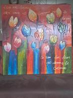 Schilderij met tulpen reliëf  1 bij 1 mtr, Ophalen