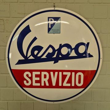 26849 Vespa Servizio Emaille Reclamebord Ø 0,90 m beschikbaar voor biedingen