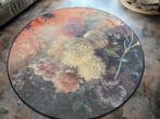 Rond Vintage Vloerkleed met Bloemenprint, Huis en Inrichting, Stoffering | Tapijten en Kleden, Ophalen, Gebruikt, Overige kleuren