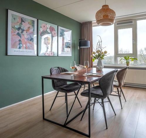 Vier eetkamerstoelen van Pronto Wonen in zeer nette staat, Huis en Inrichting, Stoelen, Vier, Grijs, Ophalen
