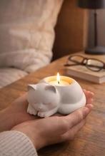 Slapende Kat Theelichthouder - Handgemaakt Utrecht, Overige materialen, Wit, Nieuw, Ophalen of Verzenden