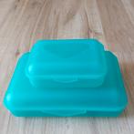 set van 2 groene lunchboxen, samen:, Huis en Inrichting, Keuken | Keukenbenodigdheden, Ophalen, Zo goed als nieuw