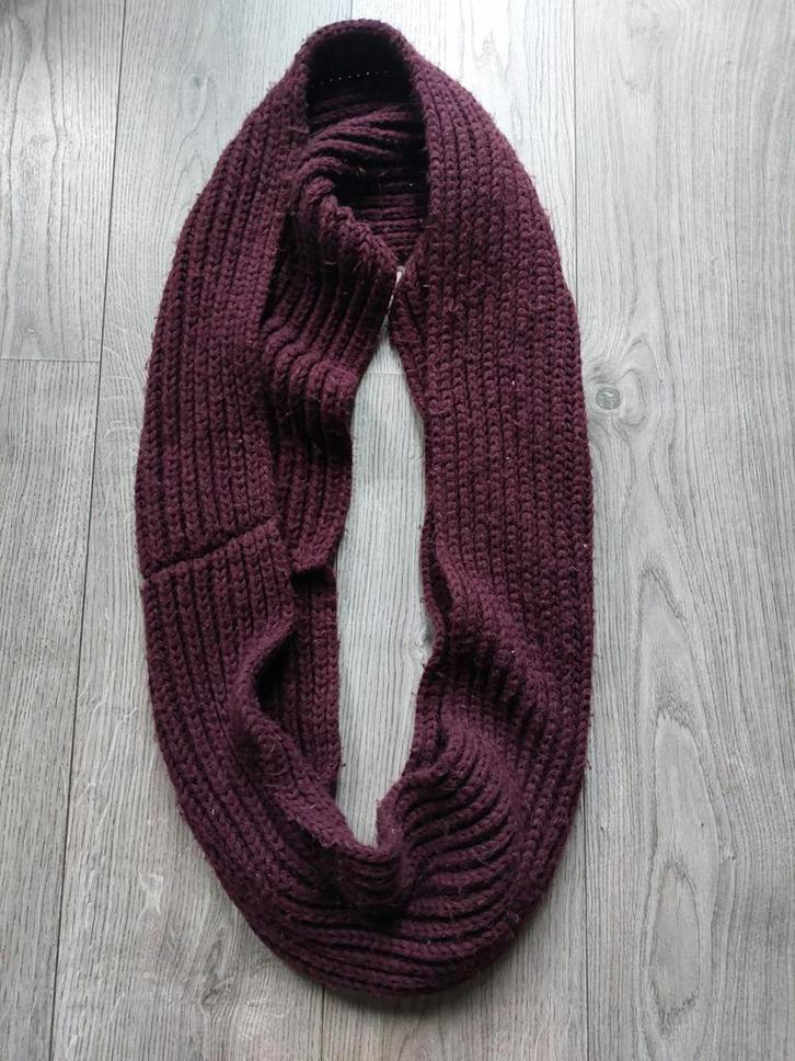Vintage Colsjaal - Burgundy Uniseks, Kleding | Heren, Mutsen, Sjaals en Handschoenen, Gedragen, Sjaal, Ophalen of Verzenden