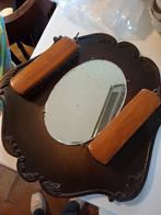 Vintage Spiegel met Borstels, Antiek en Kunst, Ophalen, Ovaal, 50 tot 100 cm, Minder dan 100 cm