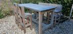 Steigerhouten bar tuin set, Tuin en Terras, Tuinsets en Loungesets, Ophalen, Gebruikt, Bank, 6 zitplaatsen