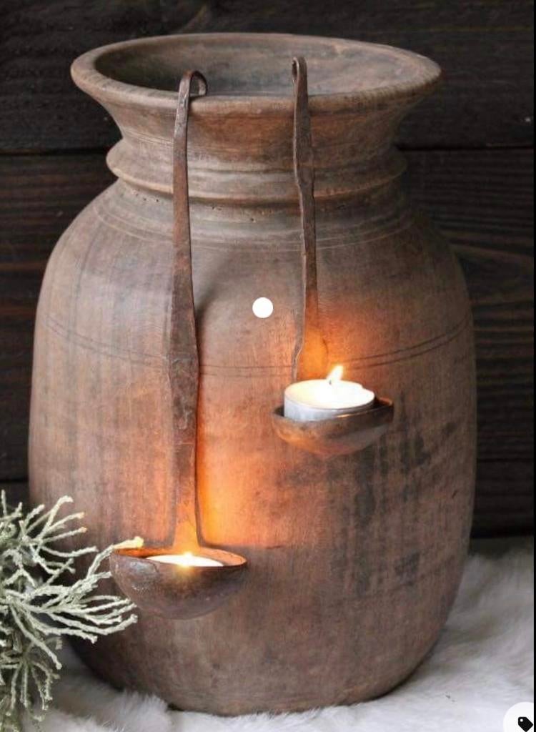 Brocante pollepels, 5 stuks, decoratief, Ophalen of Verzenden, Gebruikt