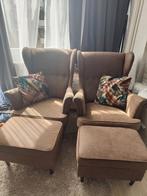 STRANDMON oorfauteuil met voetenbankjes, Huis en Inrichting, Fauteuils, Ophalen, Gebruikt