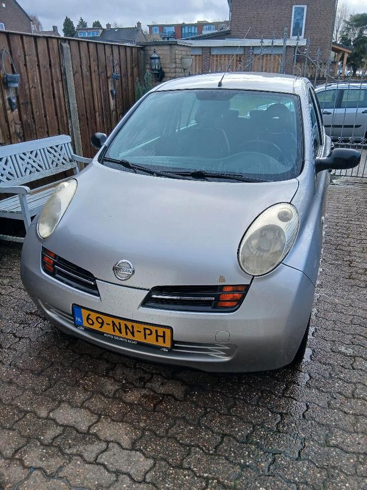 Nissan Micra 1.2 48KW 5DR 2003 Grijs apk 8 -9-2026 bieden, Auto's, Nissan, Particulier, Micra, Airconditioning, Centrale vergrendeling
