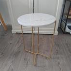 Marmeren Bijzettafel, Huis en Inrichting, Minder dan 55 cm, Rond, Zo goed als nieuw, Hout
