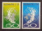 Suriname 851/2 postfris 50 jaar VN 1995, Postzegels en Munten, Postzegels | Suriname, Ophalen of Verzenden, Postfris