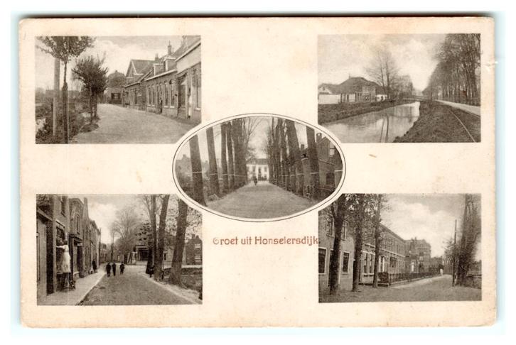 Honselersdijk, Groet uit Honselersdijk, Verzamelen, Ansichtkaarten | Nederland, Gelopen, Zuid-Holland, 1920 tot 1940, Verzenden