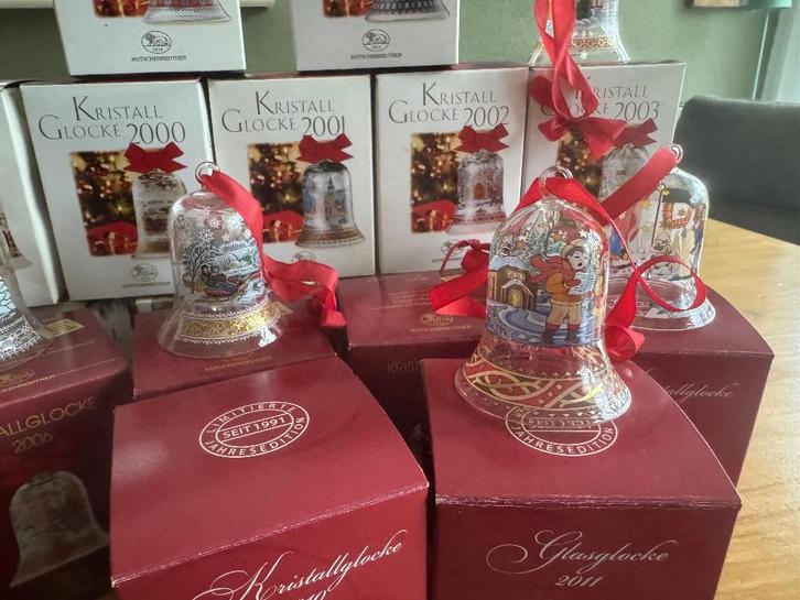 Hutschenreuther kristallen kerstklokjes 1991-2011, Diversen, Kerst, Zo goed als nieuw, Ophalen of Verzenden