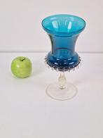 Mid century blauwe murano glas vaas mondgeblazen 1960 rare, Huis en Inrichting, Woonaccessoires | Vazen, N, N, Blauw, Ophalen of Verzenden