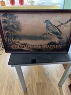 Houten paneel/bord geschilderd met landschap en vogel, Minder dan 50 cm, Gebruikt, Ophalen of Verzenden, Hout