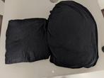 1x dekbedovertrek satin cotton en 2x hoeslaken lits-jumeaux, Zwart, Dekbedovertrek, Tweepersoons, Ophalen of Verzenden