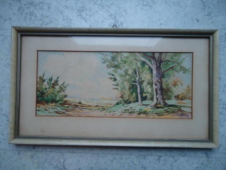 Henk Hoefman duinlandschap prachtige aquarel, Antiek en Kunst, Kunst | Schilderijen | Klassiek, Verzenden