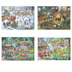 House of puzzles 4 x 500 Seasons on the green NIEUW, Ophalen of Verzenden, 500 t/m 1500 stukjes, Nieuw, Legpuzzel