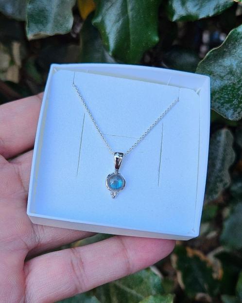Labradoriet Ketting - Echt ZIlver, Sieraden, Tassen en Uiterlijk, Kettingen, Nieuw, Zilver, Zilver, Met edelsteen, Met hanger