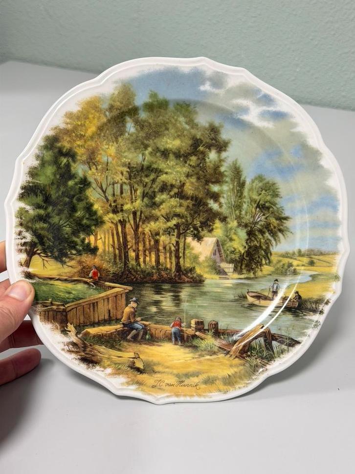 Vintage wandbord J.C. van Hunnik Royal Schwabap Nederlands, Antiek en Kunst, Antiek | Wandborden en Tegels, Ophalen of Verzenden