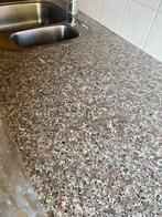 Granieten aanrechtblad (met gootsteen en gasplaat), Huis en Inrichting, Keuken | Complete keukens, Ophalen, Gebruikt, Graniet of Steen