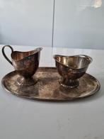 Sauskom en Melkkan op Dienblad, Antiek en Kunst, Antiek | Goud en Zilver, Ophalen of Verzenden, Zilver