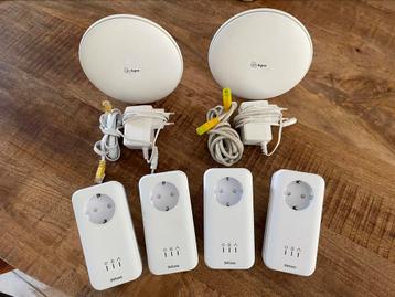 Complete KPN set: 2 Super WiFi punten + 4 DVS stekkers beschikbaar voor biedingen