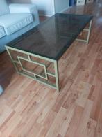 Salontafel glas met goud, Ophalen, 100 tot 150 cm, 50 tot 100 cm, Minder dan 50 cm