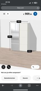Ikea pax systeem wit met schuifdeuren, Huis en Inrichting, Ophalen of Verzenden, 50 tot 75 cm, 100 tot 150 cm, 200 cm of meer