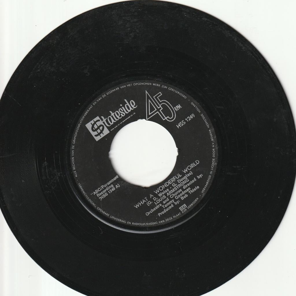 Louis Armstrong - What A Wonderful World & Cabaret 1968, Cd's en Dvd's, Vinyl Singles, Ophalen, Gebruikt, Jazz en Blues