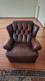 Engelse clubfauteuil (damesmodel), Huis en Inrichting, Fauteuils, Chesterfield, Ophalen of Verzenden, Zo goed als nieuw, 75 tot 100 cm