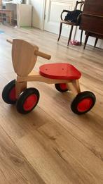 New Classic Toys houten fietsje, rood, Kinderen en Baby's, Speelgoed | Buiten | Voertuigen en Loopfietsen, Ophalen, Zo goed als nieuw