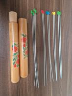 vintage houten breinaaldenkoker incl naalden, Hobby en Vrije tijd, Breien en Haken, Ophalen, Zo goed als nieuw, Breien, Overige typen