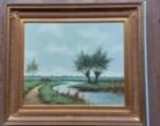 Schilderij landschap gesigneerd door L. vd Pol, Antiek en Kunst, Kunst | Schilderijen | Klassiek, Ophalen