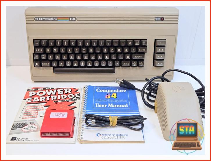 Commodore 64 Set – Gereviseerd + Voeding / Power Cartridge, Computers en Software, Vintage Computers, Ophalen of Verzenden