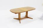 Vintage deense ovalen uitschuifbare eettafel tafel massief, Huis en Inrichting, Tafels | Eettafels, Ophalen, Gebruikt, 50 tot 100 cm