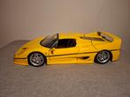 Ferrari F50  1:18 Geel  Maisto, Ophalen of Verzenden, Zo goed als nieuw, Maisto