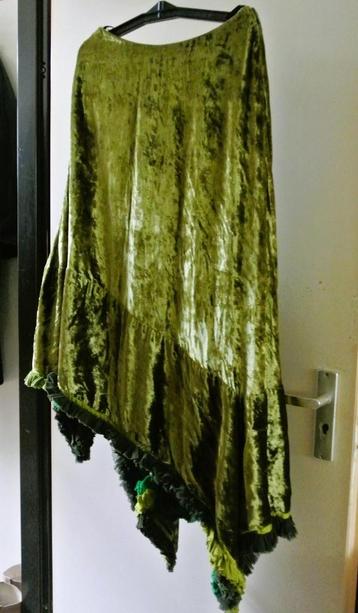 Rok velours groen vintage punten feestrok casual outfit M/L beschikbaar voor biedingen