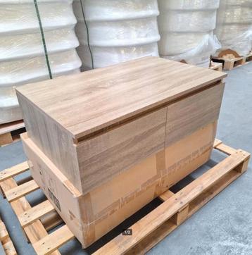 Uitverkoop! Ladekast houtlook twee lades 80 x 24 x 50 nr4 beschikbaar voor biedingen
