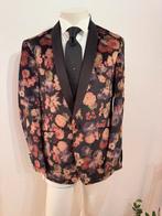NIEUW Smoking Colbert Fluweel Gebloemd EU52-54, Verzenden, Nieuw, Maat 52/54 (L), Zwart