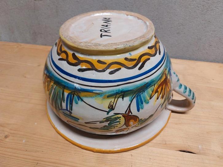 Handbeschilderde oorpot – Triana (Sevilla, Spanje), Antiek en Kunst, Antiek | Keramiek en Aardewerk, Ophalen of Verzenden