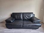 Leren 2,5 zits bank zwart, Huis en Inrichting, Ophalen, Gebruikt, 150 tot 200 cm, Tweepersoons