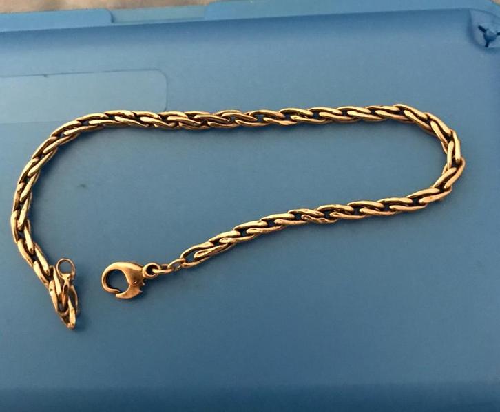 18 karaat geel gouden armband 19cm 4,4 gram, Sieraden, Tassen en Uiterlijk, Armbanden, Gebruikt, Geel, Ophalen of Verzenden